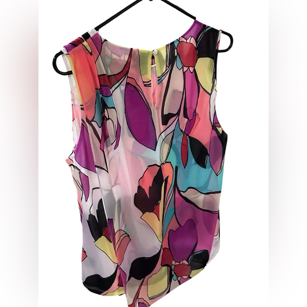Worthington Sleeveless Floral Blouse Large - Picture 3 of 4